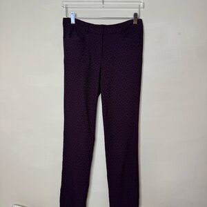 Mario Serran Italy burgundy & Black Mid Rise Slim Dress Pants size 6